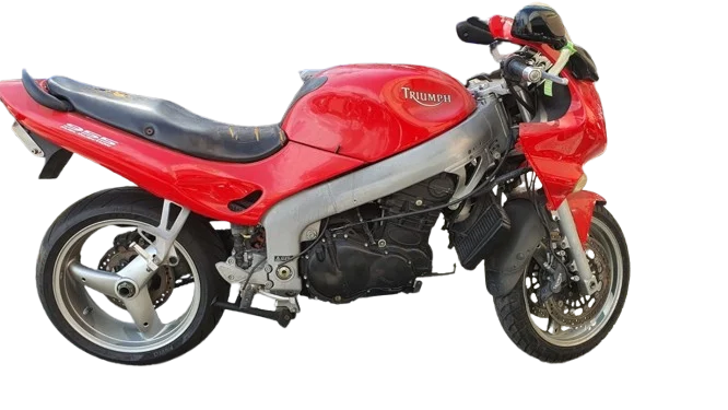 Red Triumph road motorcycle