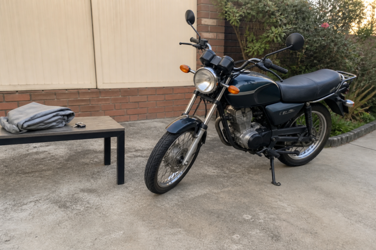 Complete unwanted motorcycle with keys in a Ballarat driveway